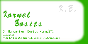 kornel bosits business card